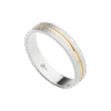 Alianza plata bicolor diamantada