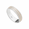 Alianza plata bicolor diamantada