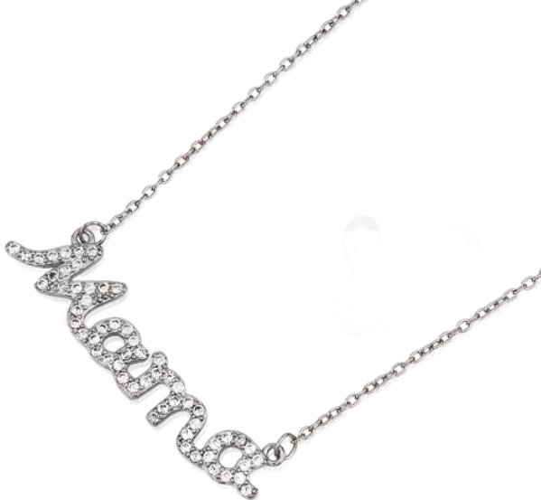 Gargantilla plata mamá con circonitas