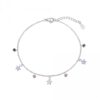 Tobillera plata estrellas esmaltadas