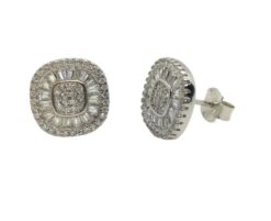 Pendientes plata rodiada multipìedra