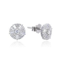Pendientes plata redondo circonitas