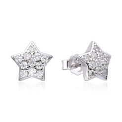 Pendientes plata estrella con circonitas