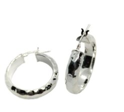 Pendientes aro plata facetados