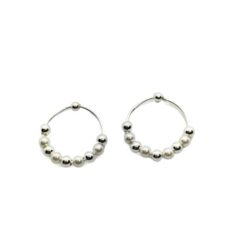 Pendientes aro plata con bolas