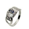 Anillo plata rodiada con piedras