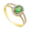 Anillo oro 18k. bicolor con esmeralda