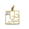Colgante amor oro 18 k. con circonita