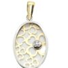 Colgante bicolor con corazones, oro 18k
