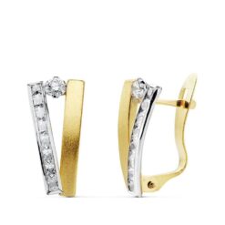 Pendientes de cierre bicolor para mujer