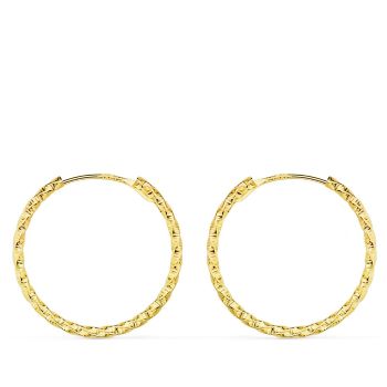 Pendientes oro mujer aro girado 18k.