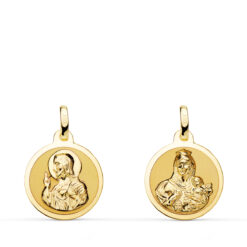 Medalla Escapulario oro 18 k. 14 mm