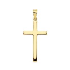 Cruz oro 18 kilates lisa y palo plano