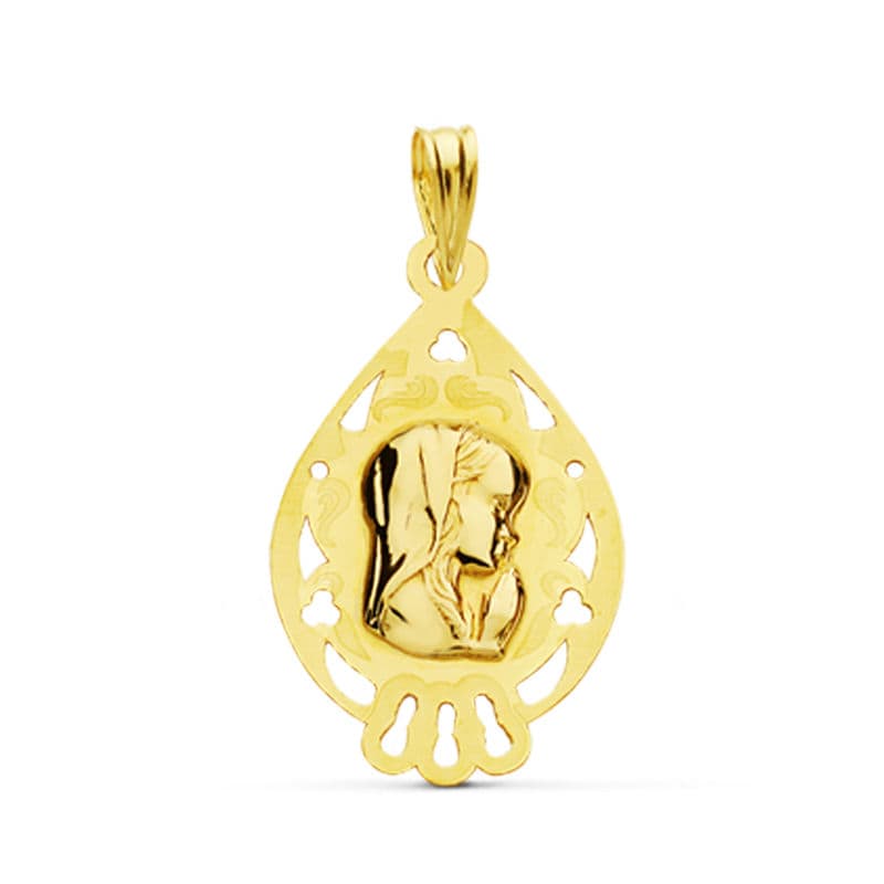 Medalla niña oro 18 k. Virgen niña