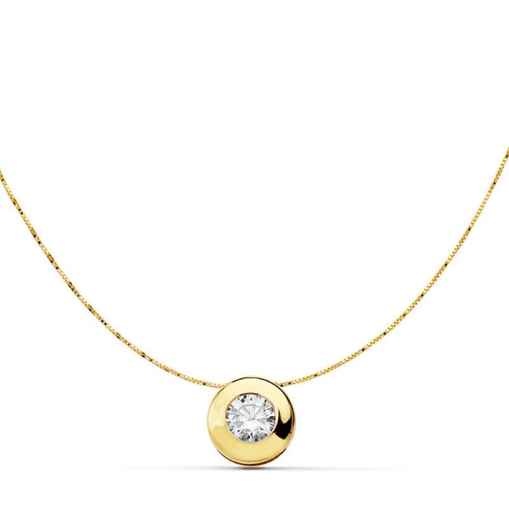 Gargantilla mujer circonita oro 18 k.