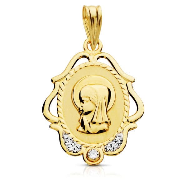 Medalla niña Comunión oro 9 kilates