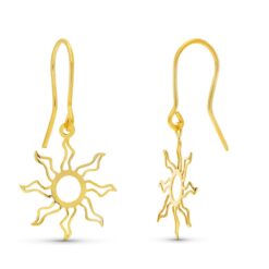 Pendientes largos mujer oro 18 k. Sol