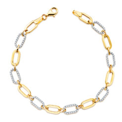 Pulsera mujer oro de 18 kilates con circonitas